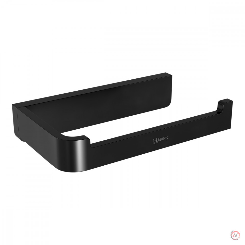 Держатель для туалетной бумаги Lemark SMOOTH LINE открытый, чёрный матовый